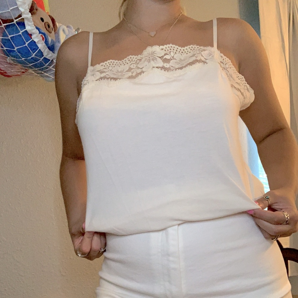 Vintage LOFT size M white lace tank